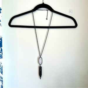 Kendra Scott Rayne Pink and Gunmetal Necklace